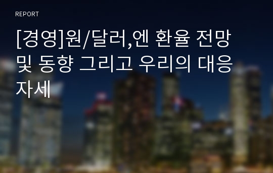 [경영]원/달러,엔 환율 전망 및 동향 그리고 우리의 대응자세