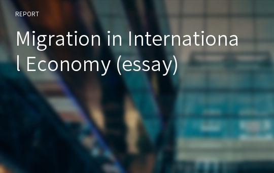 Migration in International Economy (essay)