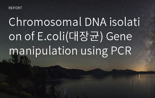 Chromosomal DNA isolation of E.coli(대장균) Gene manipulation using PCR