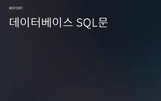 데이터베이스 SQL문