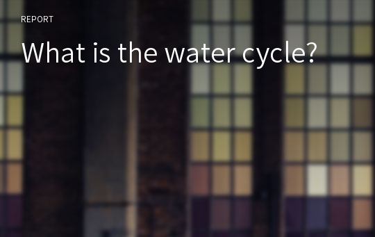 What is the water cycle?