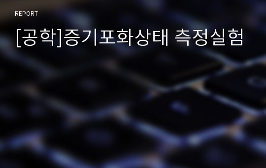 [공학]증기포화상태 측정실험