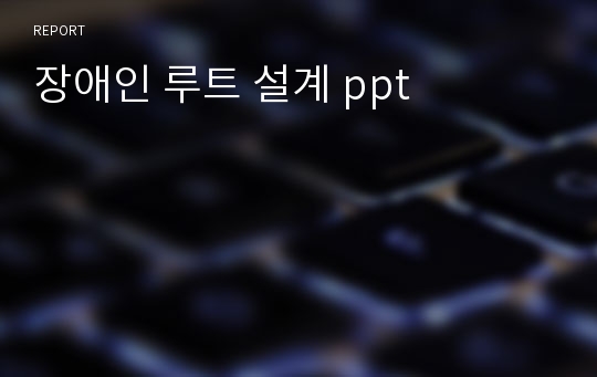 장애인 루트 설계 ppt