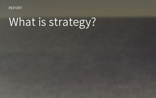 What is strategy?