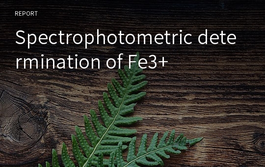 Spectrophotometric determination of Fe3+