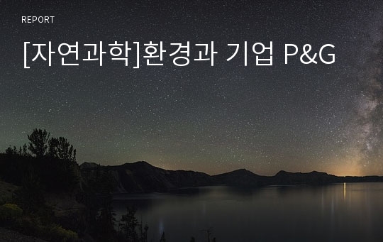 [자연과학]환경과 기업 P&amp;G