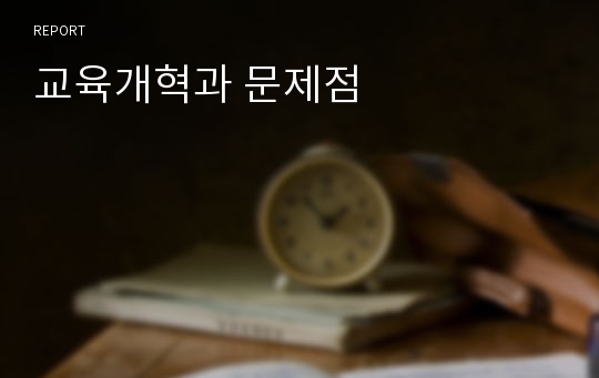 교육개혁과 문제점