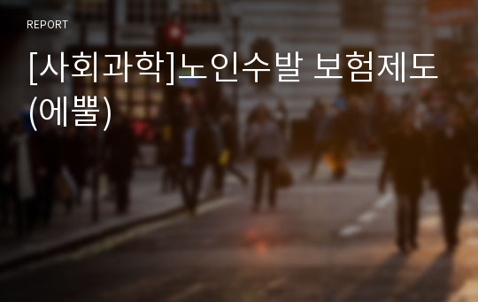 [사회과학]노인수발 보험제도(에뿔)