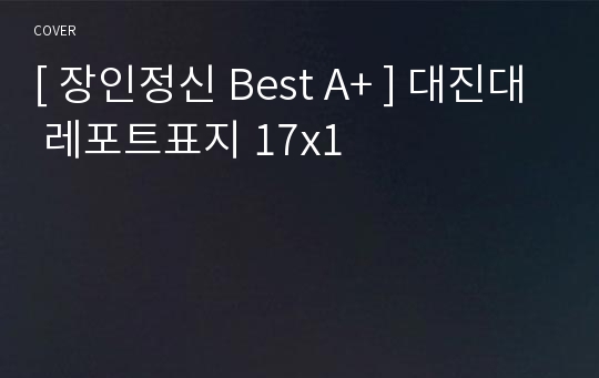 [ 장인정신 Best A+ ] 대진대 레포트표지 17x1