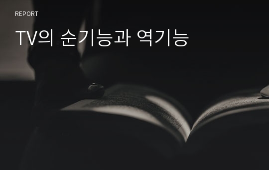 TV의 순기능과 역기능