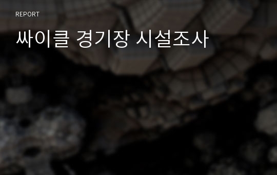 싸이클 경기장 시설조사