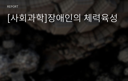 [사회과학]장애인의 체력육성