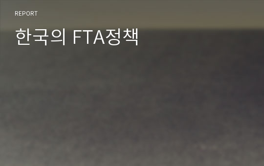 한국의 FTA정책