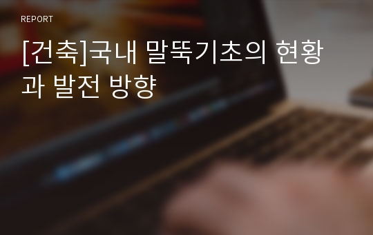 [건축]국내 말뚝기초의 현황과 발전 방향