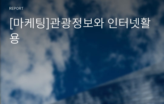 [마케팅]관광정보와 인터넷활용