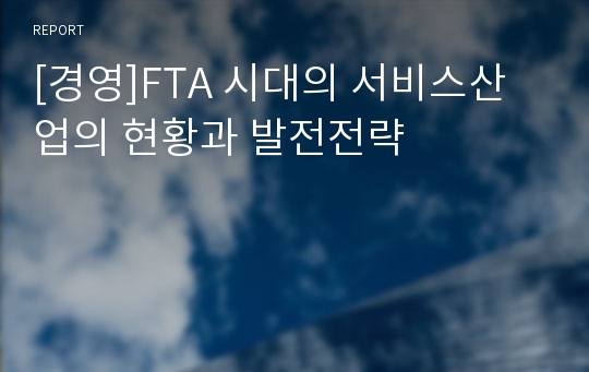 [경영]FTA 시대의 서비스산업의 현황과 발전전략