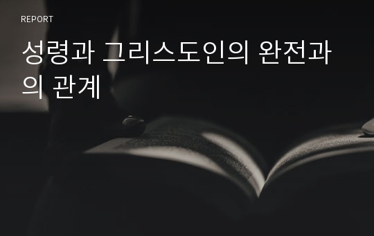 성령과 그리스도인의 완전과의 관계