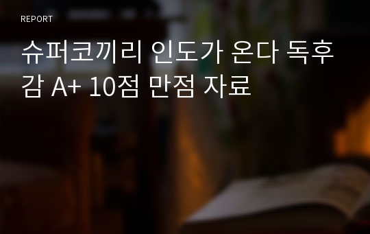 슈퍼코끼리 인도가 온다 독후감 A+ 10점 만점 자료