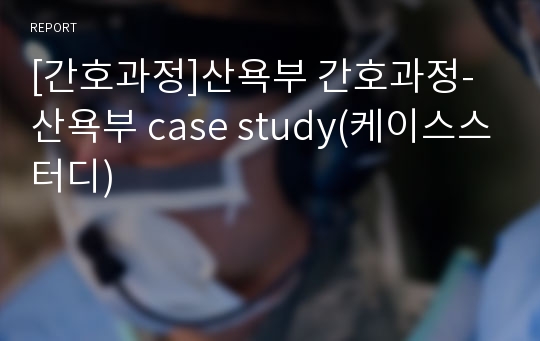 [간호과정]산욕부 간호과정-산욕부 case study(케이스스터디)