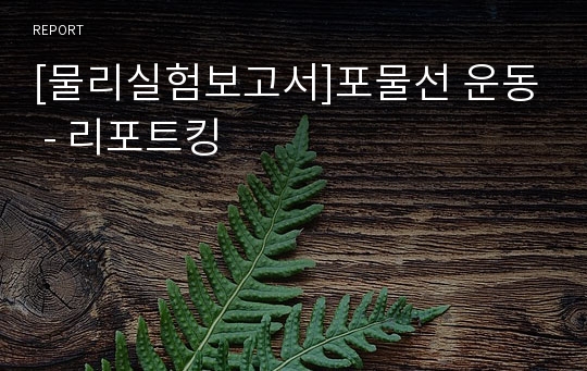 [물리실험보고서]포물선 운동 - 리포트킹