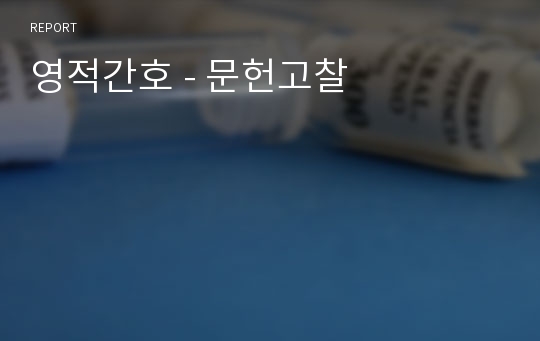 영적간호 - 문헌고찰