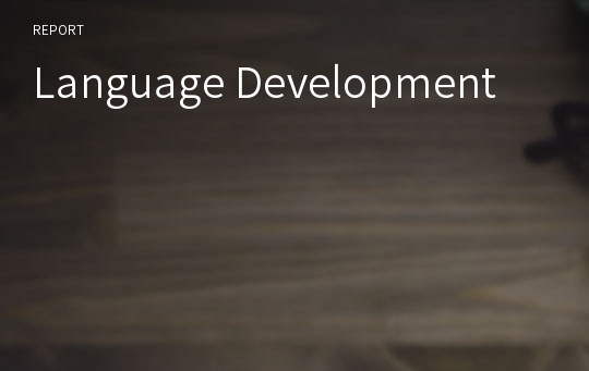 Language Development