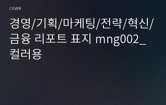 경영/기획/마케팅/전략/혁신/금융 리포트 표지 mng002_컬러용