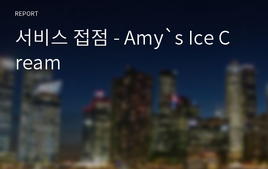 서비스 접점 - Amy`s Ice Cream