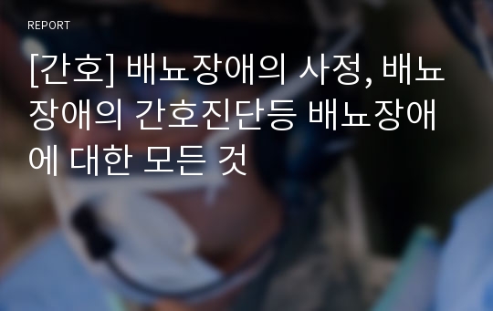 [간호] 배뇨장애의 사정, 배뇨장애의 간호진단등 배뇨장애에 대한 모든 것