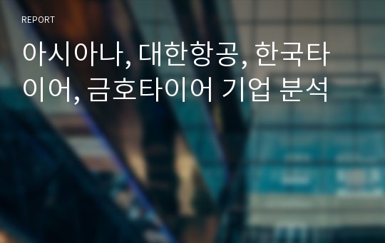 아시아나, 대한항공, 한국타이어, 금호타이어 기업 분석