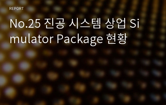 No.25 진공 시스템 상업 Simulator Package 현황