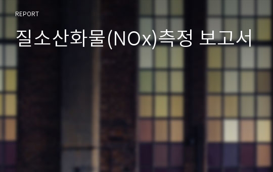 질소산화물(NOx)측정 보고서