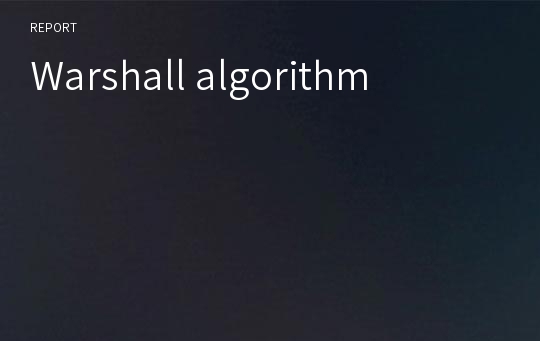 Warshall algorithm