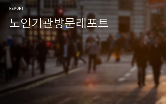 노인기관방문레포트