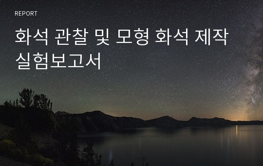 화석 관찰 및 모형 화석 제작 실험보고서