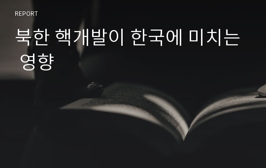 북한 핵개발이 한국에 미치는 영향