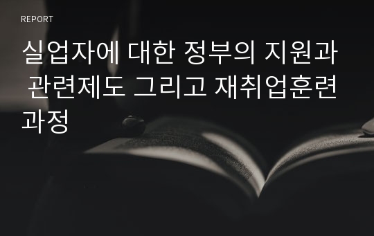 실업자에 대한 정부의 지원과 관련제도 그리고 재취업훈련과정