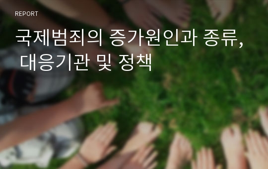 국제범죄의 증가원인과 종류, 대응기관 및 정책