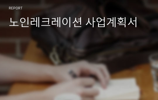 노인레크레이션 사업계획서