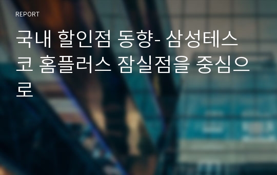 국내 할인점 동향- 삼성테스코 홈플러스 잠실점을 중심으로