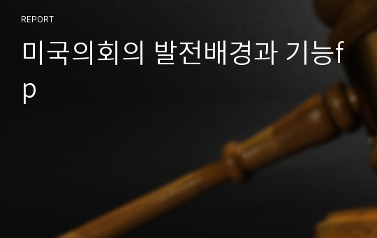 미국의회의 발전배경과 기능fp