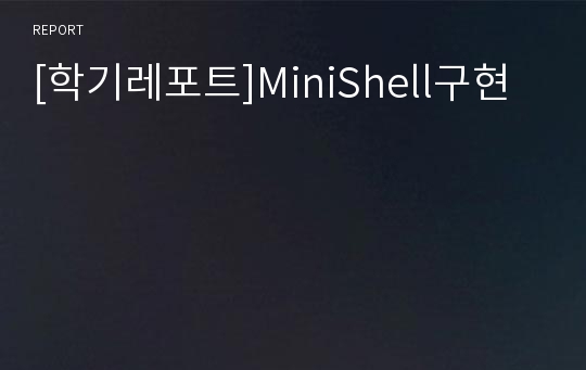 [학기레포트]MiniShell구현