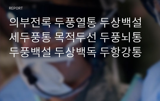 의부전록 두풍열통 두상백설 세두풍통 목적두선 두풍뇌통 두풍백설 두상백독 두항강통