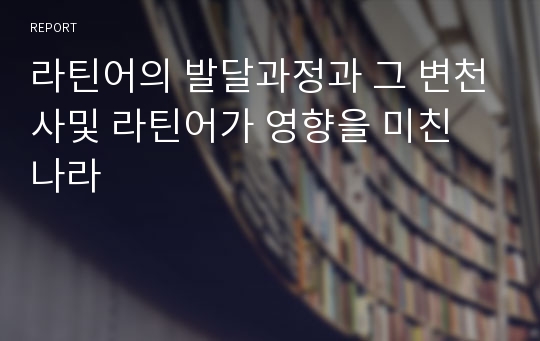 라틴어의 발달과정과 그 변천사및 라틴어가 영향을 미친 나라