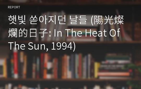 햇빛 쏟아지던 날들 (陽光燦爛的日子: In The Heat Of The Sun, 1994)