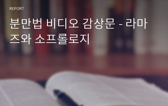 분만법 비디오 감상문 - 라마즈와 소프롤로지