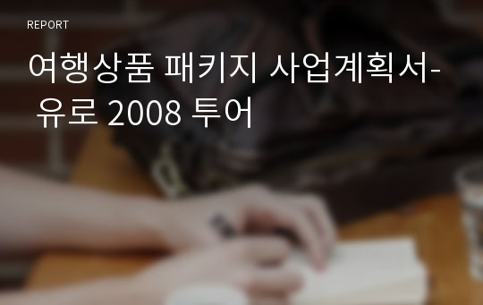 여행상품 패키지 사업계획서- 유로 2008 투어