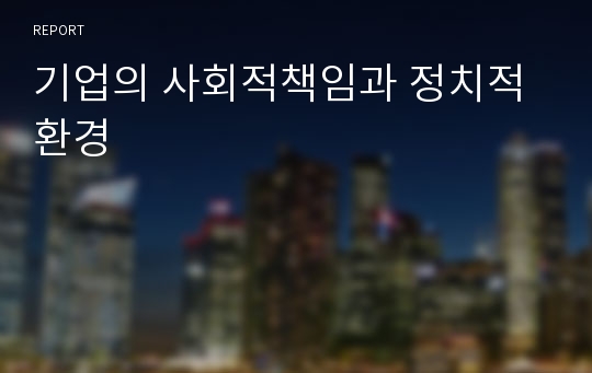 기업의 사회적책임과 정치적환경