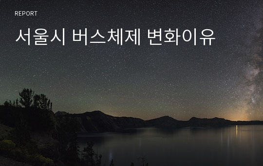 서울시 버스체제 변화이유