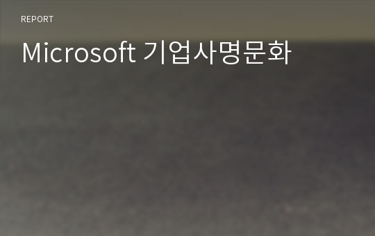 Microsoft 기업사명문화